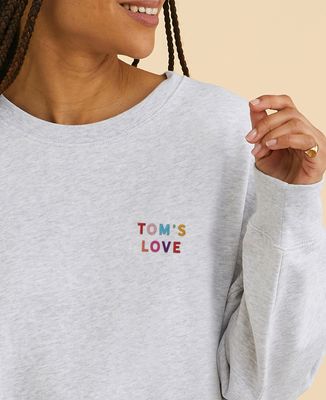 Women's sweatshirt Love embroidered multicolored name - Couple gifts, Woman Couple Gifts, Gifts for Couples