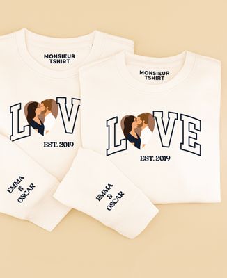 Love illustré et prénoms sur la manche