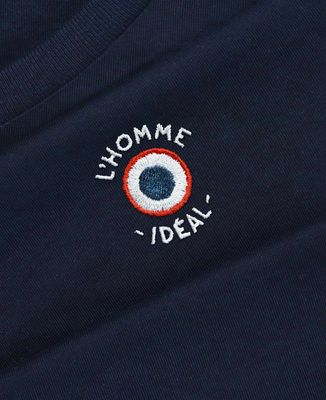 T-shirt homme L'homme idéal cocarde (brodé) - Cadeaux Papa