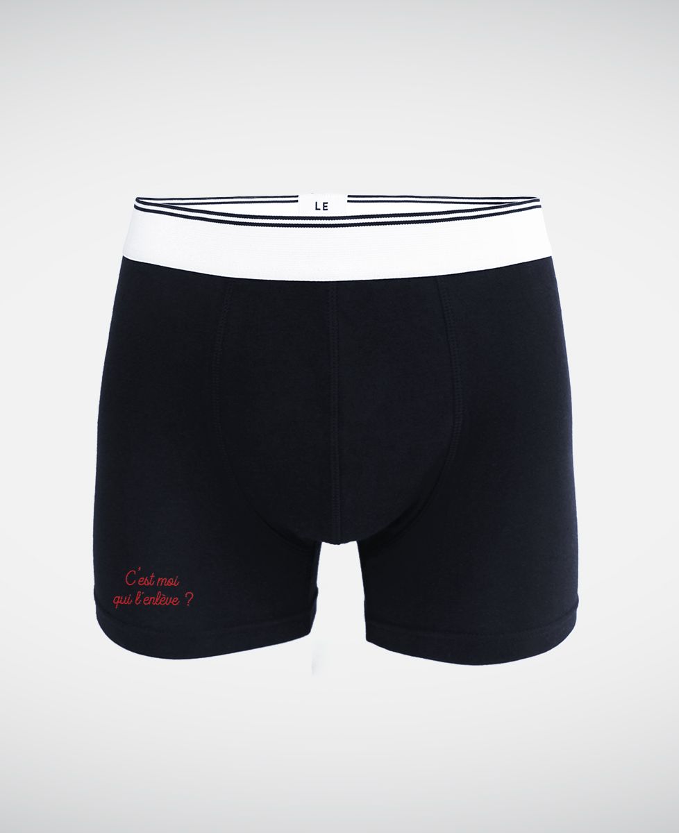 Boxer C'est moi qui l'enlève (brodé) - Cadeaux Couple, Duo assortis