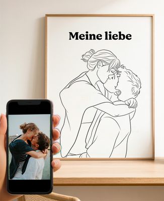 Poster Foto und mit Strich gezeichneter Text - Papa-Geschenke, Geschenk Opa, Geschenke für Paare, Hochzeit