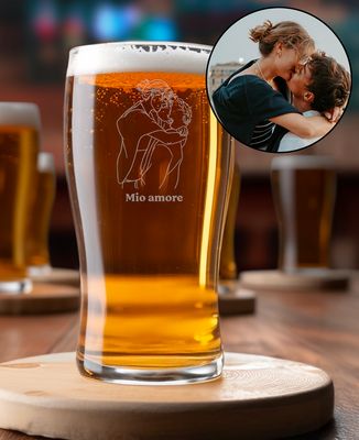 Leonardo Bicchiere Da Birra Tulipano Inciso Con Nome 'Freccette' - Regalo Personalizzato Per Uomo - 280 Ml