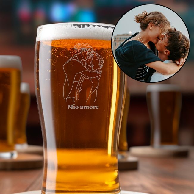 KEZKALS Regalo per la festa del papà, bicchiere da birra con incisione, regalo di compleanno personalizzato, miglior regalo per papà, festa del papà
