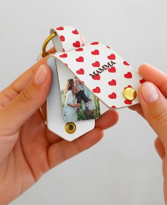 Portachiavi Mamma e 2 foto personalizzate - Regali per la mamma, Aggiungi le mie foto