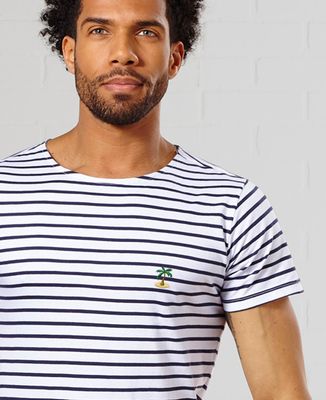 T-shirt Homme Motif Coucher De Soleil Plage Palmiers Relax - 100% Coton - Tailles M à 2XL