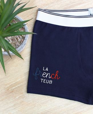 Boxer La French teub (brodé) - Cadeaux Couple, Duo assortis