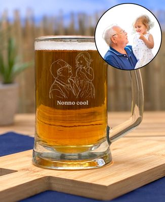 Boccale di birra Foto e testo incisi - Regali per papà, Regali per la mamma, Aperitivo