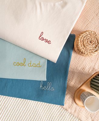 Men's T-Shirt Personalized hand-embroidered text - Gifts for Dad, Mom's gifts, Couple gifts