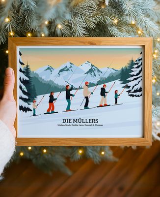 Poster Personalisierte Arschgeweih-Familie - Papa-Geschenke, Geschenke Mama