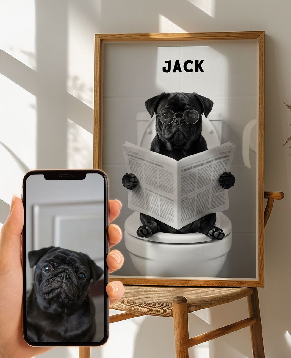 Ingelijst Grappig Dier Badkamer Kunst Aan De Muur Decor Hond Die Op Toilet Zit Met Telefoon 12x16 Afmeting Ingelijst Grappig Dier Badkamer Kunst Aan De Muur Decor Hond Die Op Toilet Zit Met Telefoon 12x16 Afmeting
