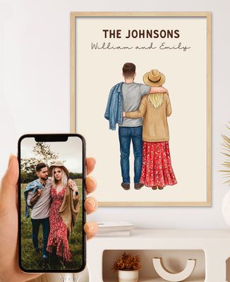 Poster Your pair of pencilled backs - Couple gifts