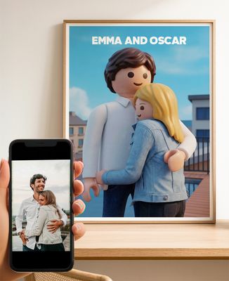 Poster 3D toy portrait - Gifts for Dad, Mom's gifts, Couple gifts