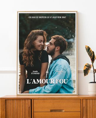 Affiche Histoire d'amour au cinéma - Cadeaux Couple, Cadeaux Couple Femme, Cadeaux Couple Homme