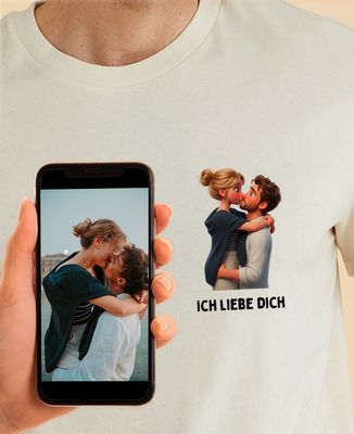 T-Shirt für Männer Porträtfilm 3D-Animation aus Ihrem Foto - Papa-Geschenke, Geschenke Mama, Geschenk Opa, Geschenke Oma, Geschenke für Paare