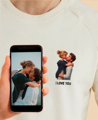Men's sweatshirt Portrait 3D animation film from your photo - Gifts for Dad, Mom's gifts, Papy's gift, Grandma's gifts, Couple gifts