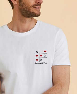 Men's T-Shirt Personalized embroidered tic-tac-toe - Couple gifts, Wedding, Woman Couple Gifts, Gifts for Couples