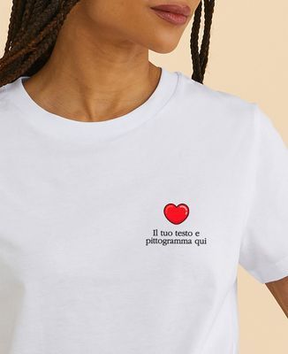 T-shirt per lei Messaggio d'amore e pittogramma personalizzato - Regali per coppie, Regali per le coppie