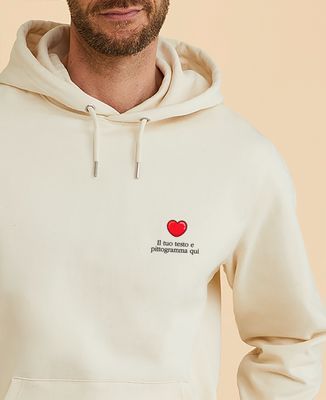 Hoodie per lui Messaggio d'amore e pittogramma personalizzato - Regali per coppie, Regali per le coppie