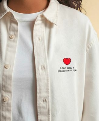 Camicia Messaggio d'amore e pittogramma personalizzato - Regali per coppie, Regali per le coppie