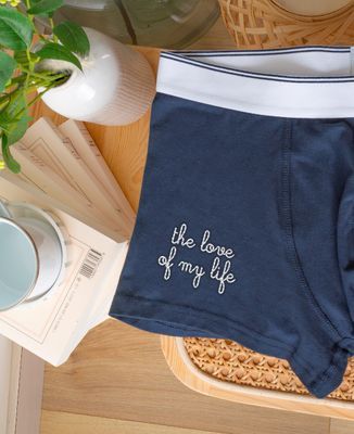Boxers Personalized hand-embroidered text - Gifts for Dad, Mom's gifts, Couple gifts