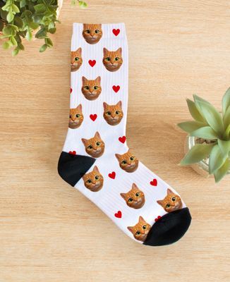 Unisex socks 3D animal head and colorful hearts - Animals