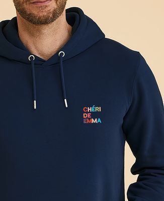 Hoodie homme Chéri de prénom multicolore brodé - Cadeaux Maman, Cadeaux Couple, Cadeaux Couple Femme, Cadeaux Couple Homme