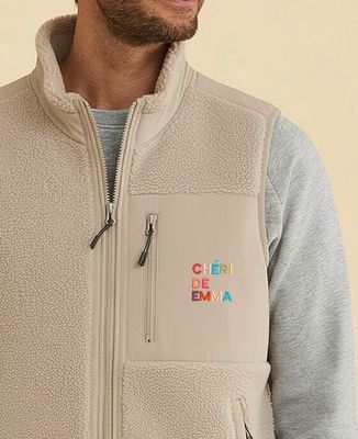 Veste polaire Chéri de prénom multicolore brodé - Cadeaux Maman, Cadeaux Couple, Cadeaux Couple Femme, Cadeaux Couple Homme