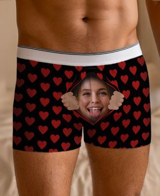 Printed boxer shorts Face coming out of the package - Couple gifts, Woman Couple Gifts, Gifts for Couples