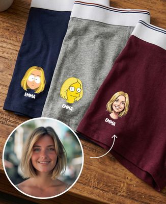 Boxers Face and first name with the AI filter of your choice - Couple gifts, Gifts for Couples