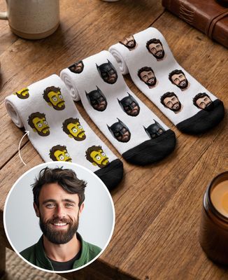 Unisex socks Face with the AI filter of your choice - Couple gifts, Gifts for Couples