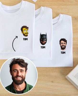 Women's T-Shirt Face and first name with the AI filter of your choice - Couple gifts, Gifts for Couples