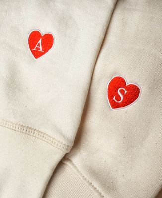 Hoodie Frauen Gesticktes Initial auf dem personalisierten Ärmel - Geschenke für Paare, Geschenke Paar Frau, Geschenke Paar Mann
