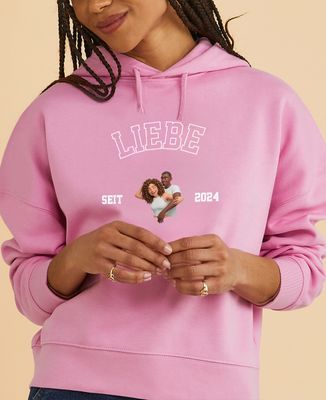 Hoodie Frauen Paar Liebe Seit Illustriert mit benutzerdefiniertem KI-Filter - Geschenke für Paare, Geschenke Paar Frau, Geschenke Paar Mann