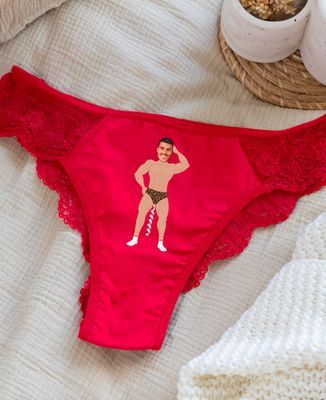 Tanga panties Corkscrew and personalized face - Couple gifts, Woman Couple Gifts, Gifts for Couples
