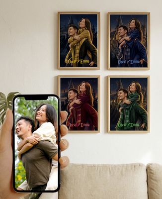 Poster Personalized wizard portrait - Couple gifts, Gifts for Couples