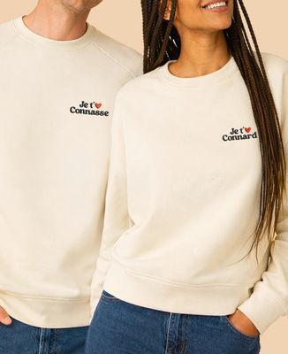 Sweatshirt homme Je t'aime connasse brodé - Cadeaux Couple, Cadeaux Couple Homme