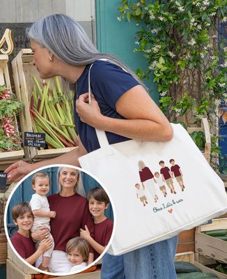 Maxi Tote Bags Oma und wir mit Fotofilter - Geschenke Oma