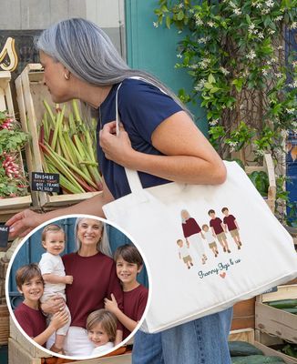 XXL Tote bags Grandma and us with photo filter - Grandma's gifts