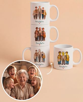 Mug Grandma and us with photo filter - Grandma's gifts