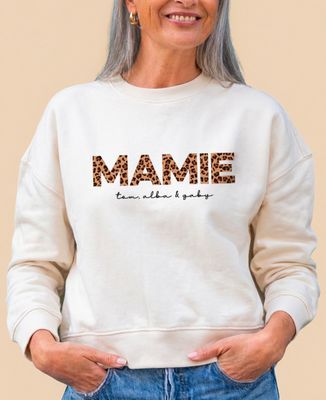 Dames sweatshirt Oma met ontwerp en namen kleinkinderen - Oma's cadeaus