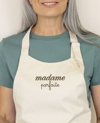 Tablier à poche Madame et caractère brodé personnalisé - Cadeaux Maman, Cadeaux Mamie