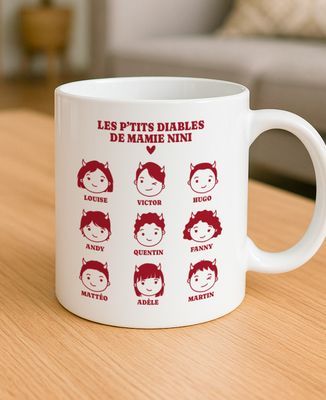 Mug Les petits diables de mamie personnalisé - Cadeaux Mamie