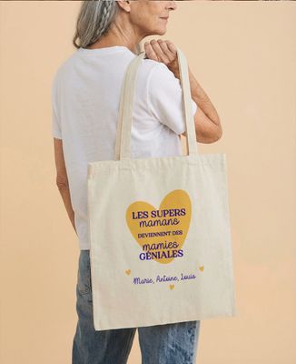 Tote bag Les supers mamans deviennent des mamies géniales - Cadeaux Mamie