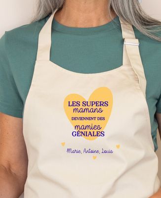 Tablier à poche Les supers mamans deviennent des mamies géniales - Cadeaux Mamie