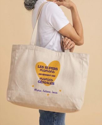 Maxi tote bag Les supers mamans deviennent des mamies géniales - Cadeaux Mamie