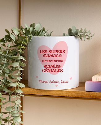 Pot de fleurs Les supers mamans deviennent des mamies géniales - Cadeaux Mamie