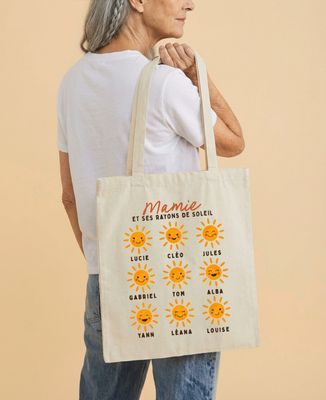 Tote bag Mamie et ses rayons de soleils personnalisé - Cadeaux Mamie
