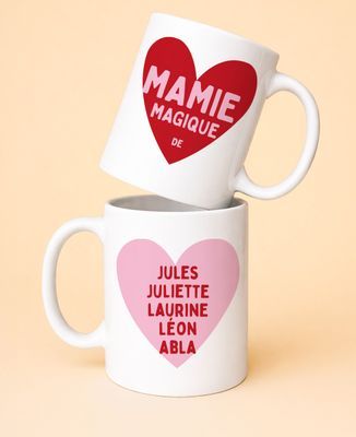 Mug Mamie magique de prénoms personnalisés - Cadeaux Mamie