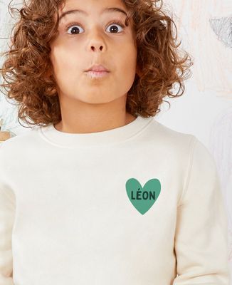 Sweatshirt enfant Coeur prénom d'enfant coloré - Cadeaux Maman, Cadeaux Mamie