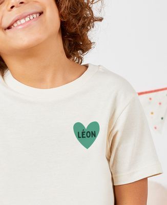 T-shirt enfant Coeur prénom d'enfant coloré - Cadeaux Maman, Cadeaux Mamie